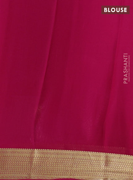 Pure mysore silk saree lotus pink and dark pink with allover zari weaves and zari woven border
