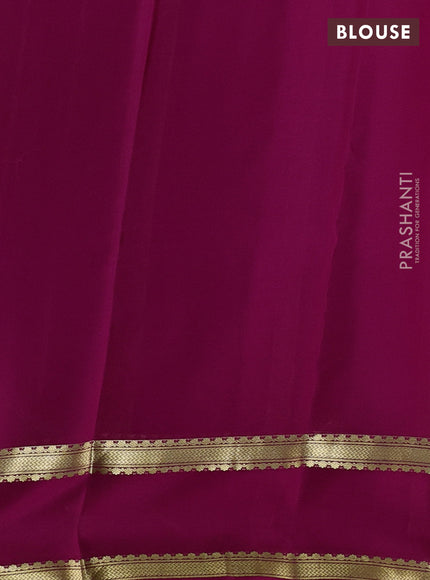 Pure mysore silk saree pista green and pink with allover zari checked pattern and rettapet zari woven border