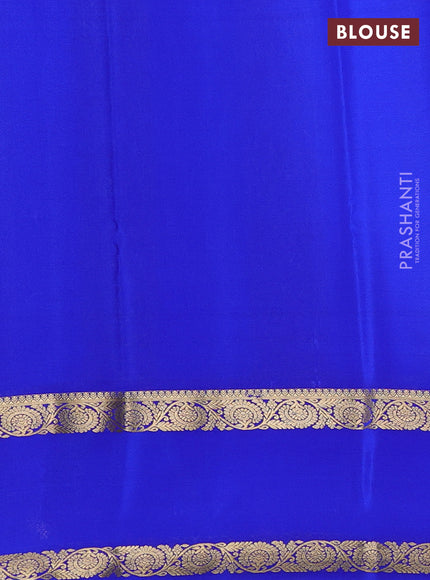 Pure mysore silk saree teal green and royal blue with zari woven paisley buttas and rettapet zari woven border
