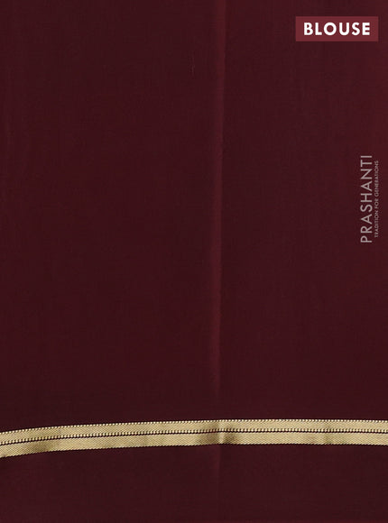 Pure mysore silk saree rust shade and coffee brown with zari woven buttas and zari woven simple border