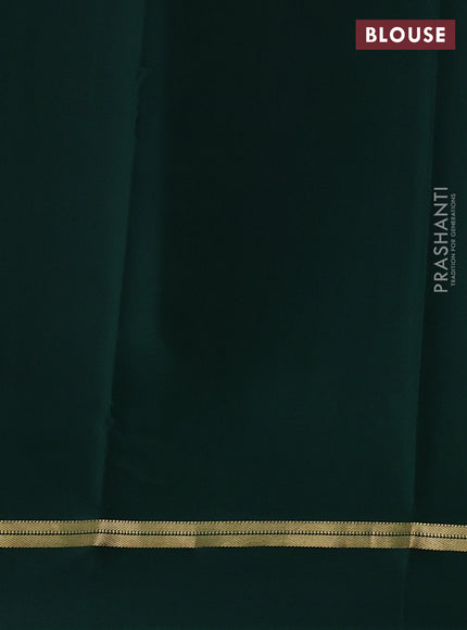 Pure mysore silk saree mustard yellow and green with zari woven buttas and zari woven simple border