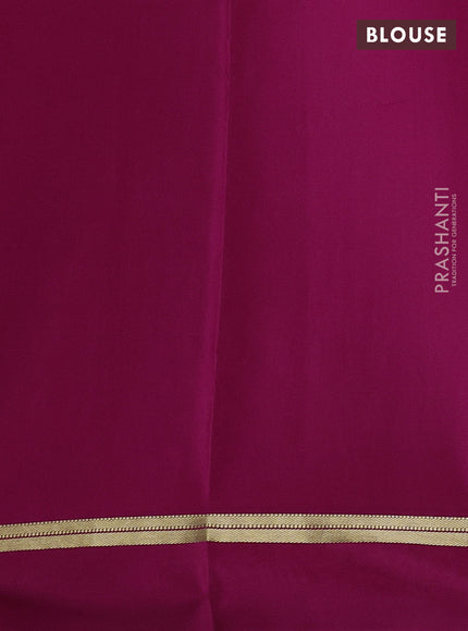 Pure mysore silk saree pista green and pink with zari woven buttas and zari woven simple border