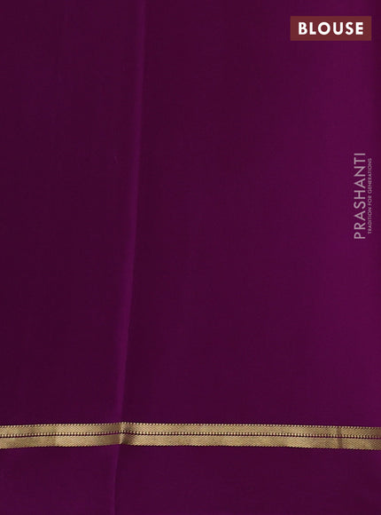 Pure mysore silk saree lavender and purple with zari woven buttas and zari woven simple border