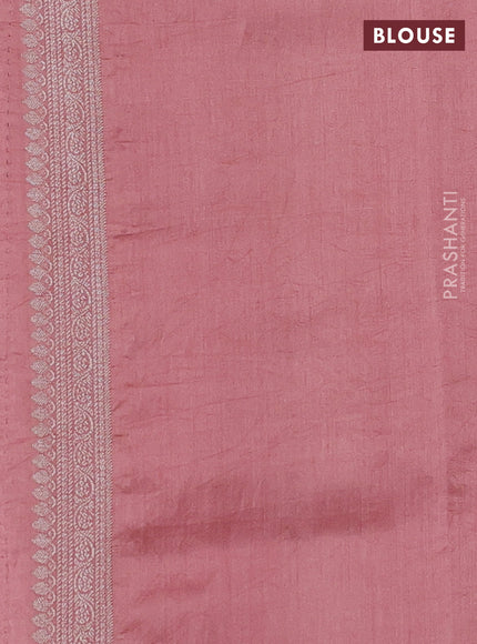 Chiniya silk saree peach shade with allover zari woven buttas and zari woven border