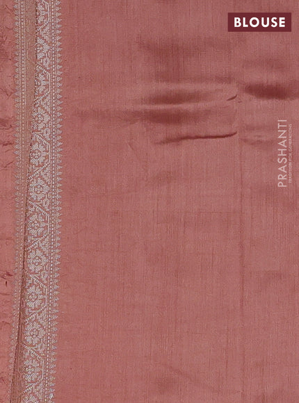 Chiniya silk saree pastel peach with allover zari woven buttas and zari woven border