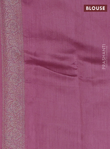Chiniya silk saree mauve pink with allover zari woven buttas and zari woven border