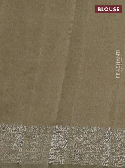 Chiniya silk saree elaichi green with allover zari woven buttas and zari woven border