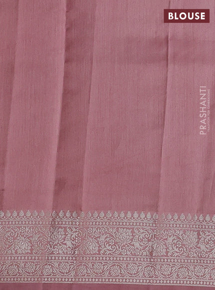 Chiniya silk saree pastell peach with allover zari woven buttas and zari woven border