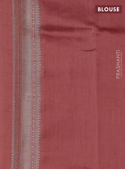 Chiniya silk saree dark peach with allover zari woven buttas and zari woven border