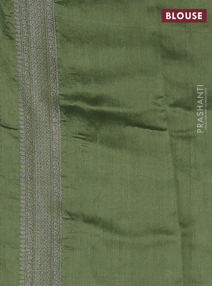 Chiniya silk saree pastel green with allover zari woven buttas and zari woven border