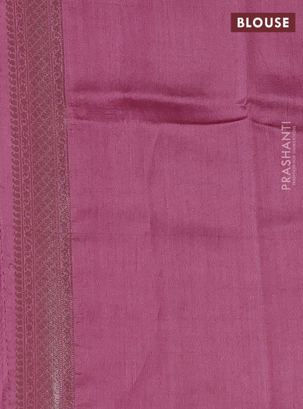 Chiniya silk saree mauve pink with allover zari woven buttas and zari woven border