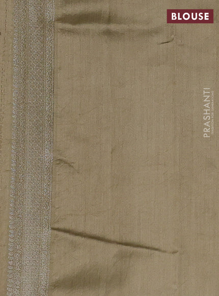 Chiniya silk saree elaichi green with allover zari woven buttas and zari woven border