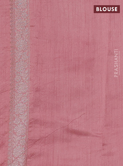 Chiniya silk saree peach shade with allover zari woven buttas and zari woven border