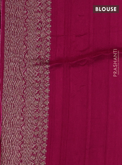 Banarasi semi raw silk saree pink with allover thread & zari weaves and woven border