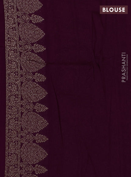 Banarasi semi raw silk saree purple with thread & zari woven buttas and woven border