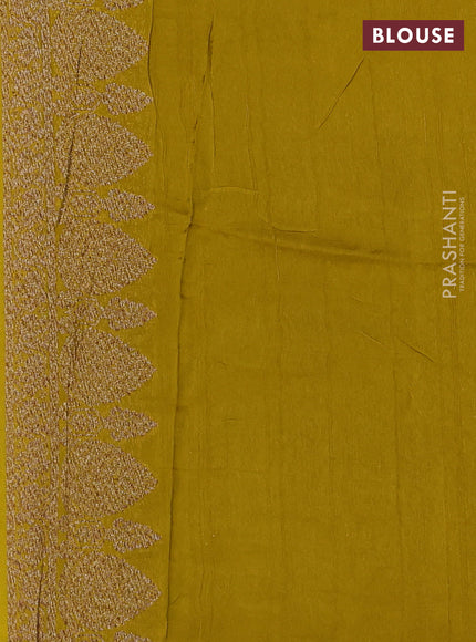 Banarasi semi raw silk saree lime yellow with thread & zari woven buttas and woven border