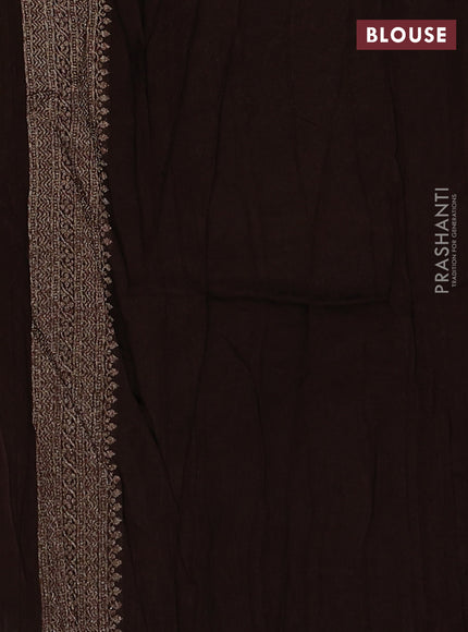 Banarasi semi raw silk saree coffee brown with thread & zari woven buttas and woven border
