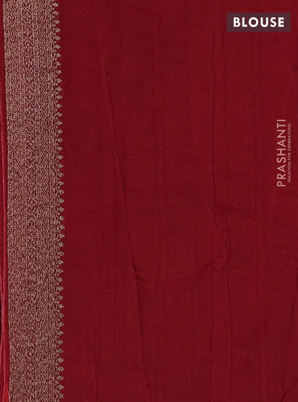 Banarasi semi raw silk saree red with thread & zari woven buttas and woven border