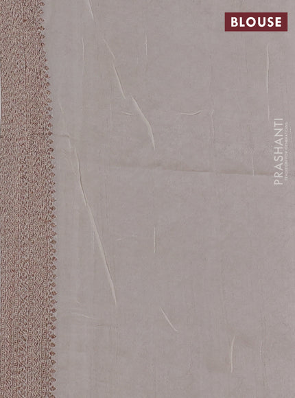 Banarasi semi raw silk saree off white with thread & zari woven buttas and woven border