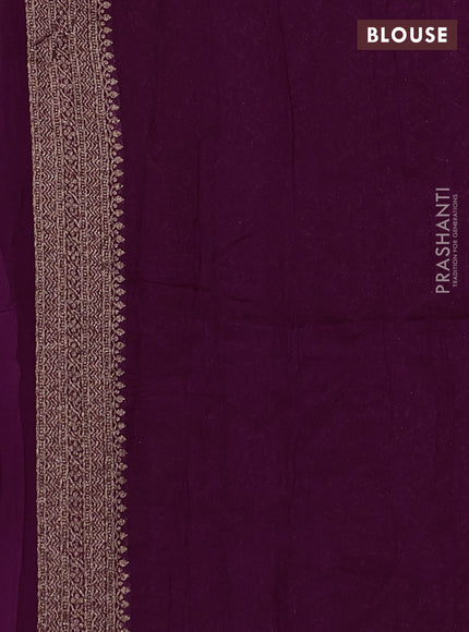Banarasi semi raw silk saree purple with thread & zari woven buttas and woven border