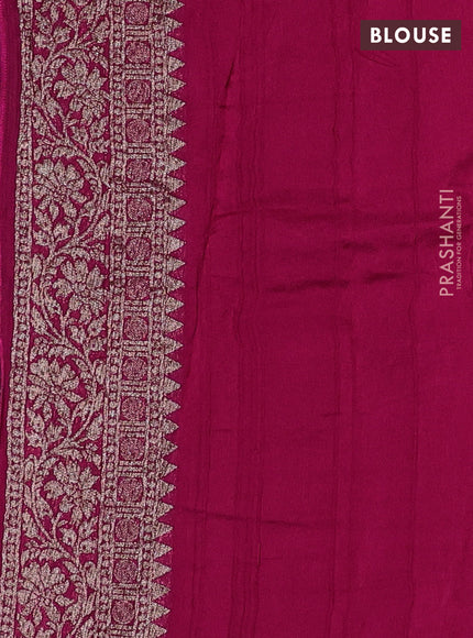 Banarasi semi raw silk saree pink with thread & zari woven buttas and woven border