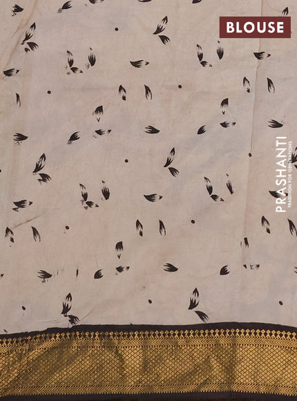Kalamkari semi silk saree black with allover pichwai butta prints and mangalgiri border