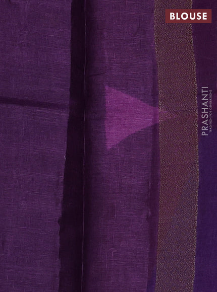 Banarasi tussar silk saree purple with allover prints & woven buttas in borderless style