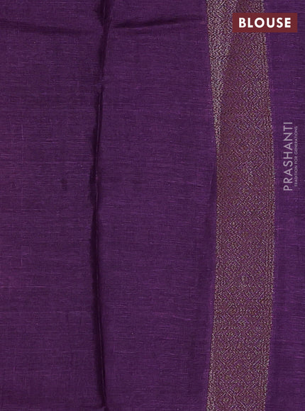 Banarasi tussar silk saree purple with allover prints & woven buttas in borderless style