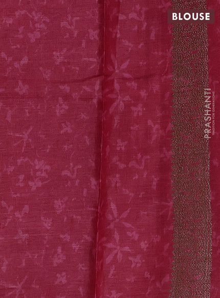 Banarasi tussar silk saree red with allover prints & woven buttas in borderless style