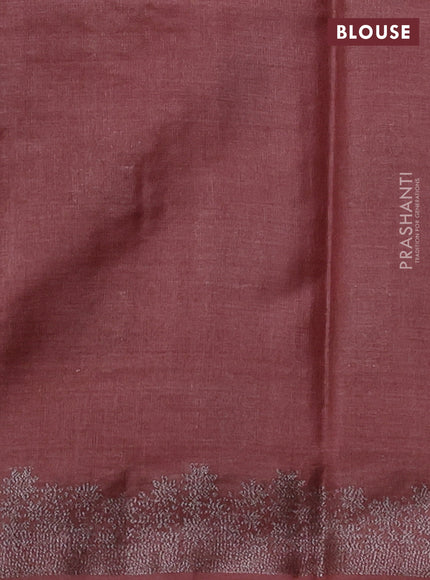 Banarasi tussar silk saree pastel peach with allover woven buttas and woven border