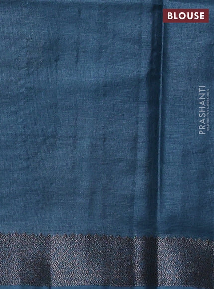 Banarasi tussar silk saree pastel blue with woven buttas and woven border