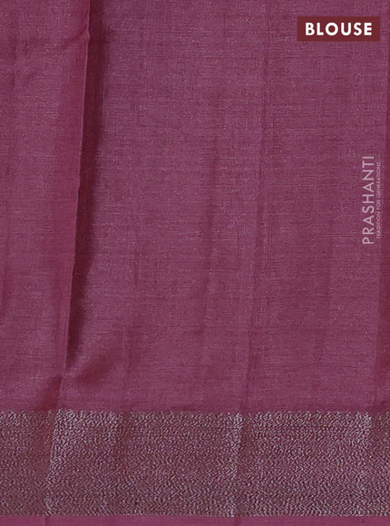 Banarasi tussar silk saree mauve pink with allover woven buttas and woven border