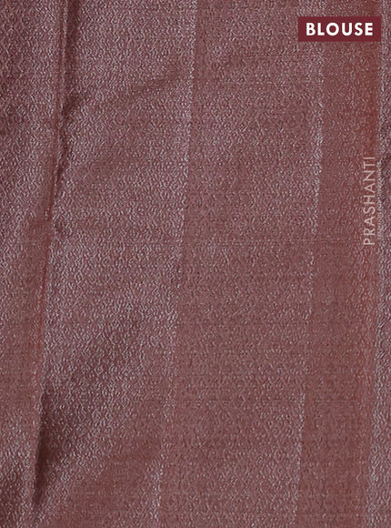 Banarasi tussar silk saree pastel peach with allover woven buttas and woven border