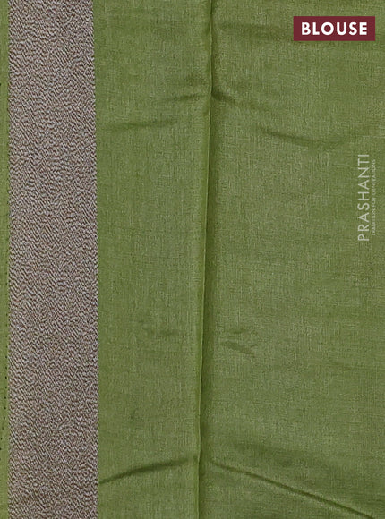 Banarasi tussar silk saree pista green with allover woven buttas and woven border