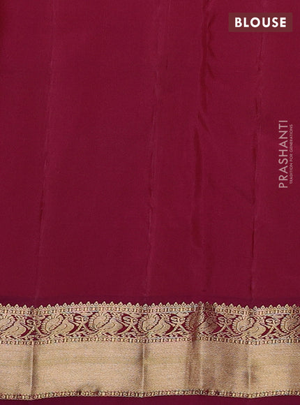 Pure kanchipuram silk saree dual tone pink and wine shade with allover zari weaves & buttas and zari woven korvai border