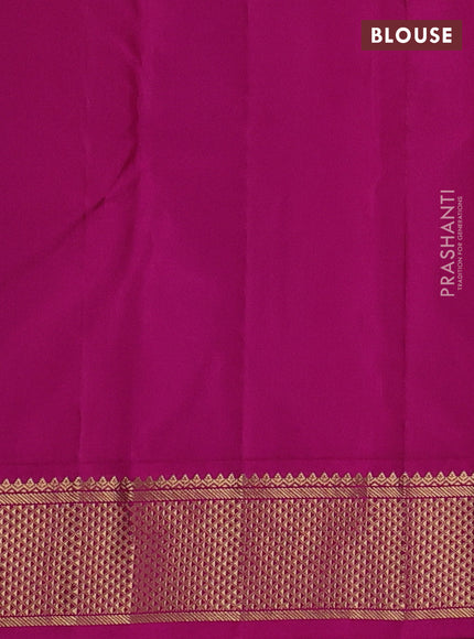 Pure kanchipuram silk saree pastel green and pink with zari woven buttas and ari woven border