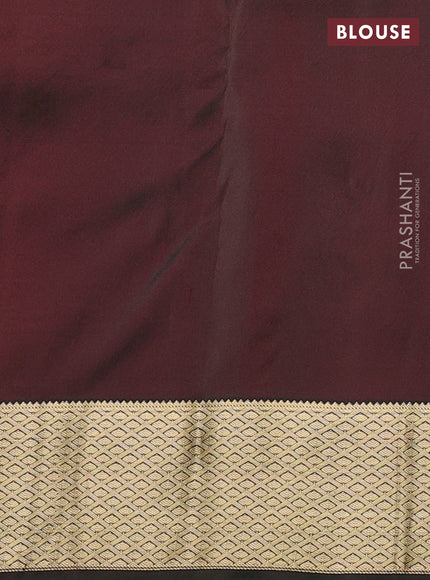 Pure kanchipuram silk saree maroon and manthulir green with zari woven buttas and zari woven border