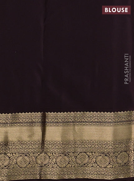 Pure kanchipuram silk saree orange and coffee brown with allover zari weaves and zari woven border