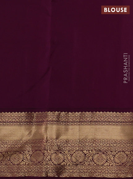 Pure kanchipuram silk saree pink shade and deep purple with allover zari weaves and zari woven border