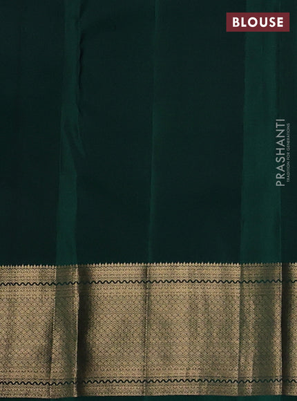 Pure kanchipuram silk saree blue and green with zari woven buttas and zari woven border
