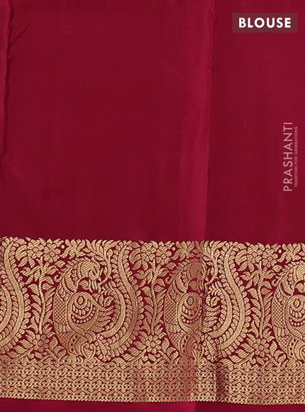 Pure kanchipuram silk saree rustic orange and pink with zari woven buttas and zari woven border