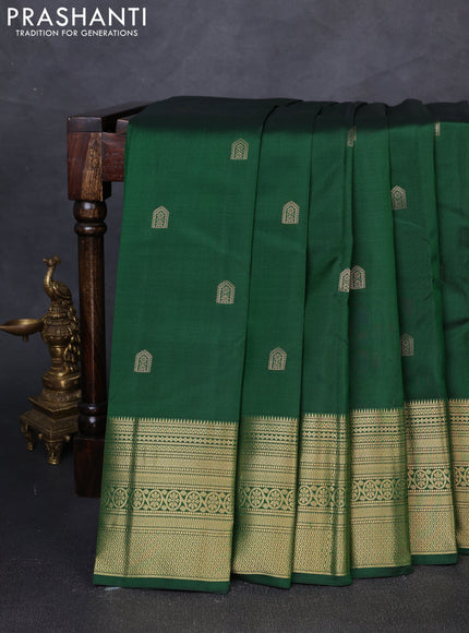 Pure kanchipuram silk saree green with zari woven buttas and zari woven border
