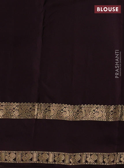 Pure kanchipuram silk saree peacock green and coffee brown with zari woven buttas and rettapet zari woven border