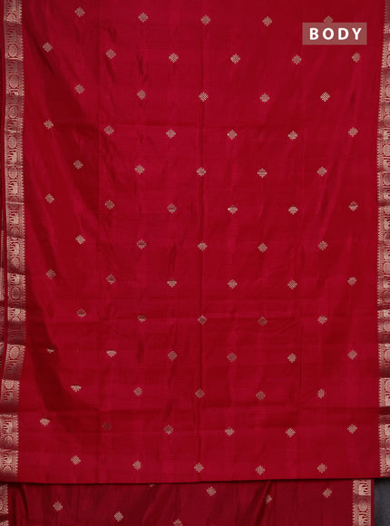Semi raw silk saree pink with allover self emboss & zari buttas and zari woven border