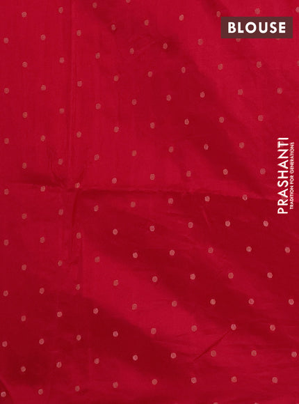 Semi raw silk saree pink with allover self emboss & zari buttas and zari woven border