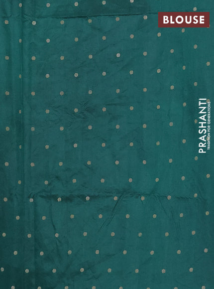 Semi raw silk saree green with allover self emboss & zari buttas and zari woven border