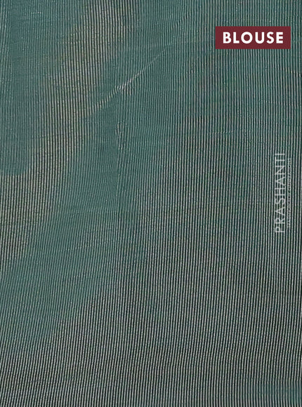 Semi raw silk saree green with silver zari woven buttas and zari woven border
