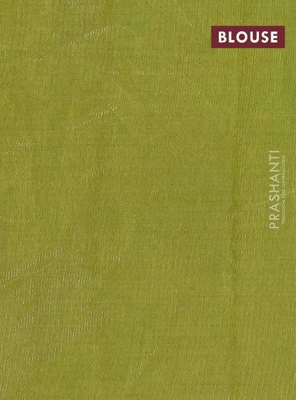 Semi raw silk saree light green with silver zari woven buttas and zari woven border