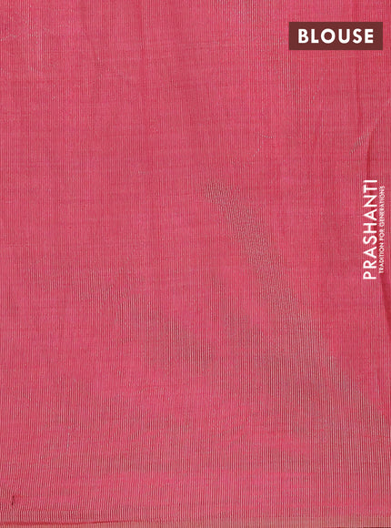 Semi raw silk saree pink with silver zari woven buttas and zari woven border