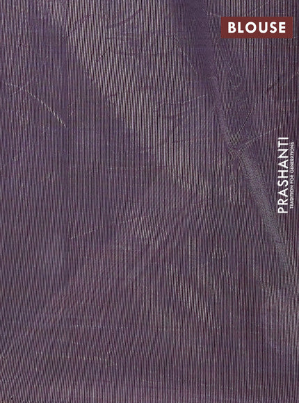 Semi raw silk saree deep jamun with silver zari woven buttas and zari woven border